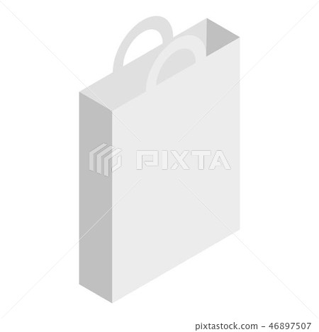 White paper hand bag icon, isometric style White paper hand bag icon, isometric style 46897507