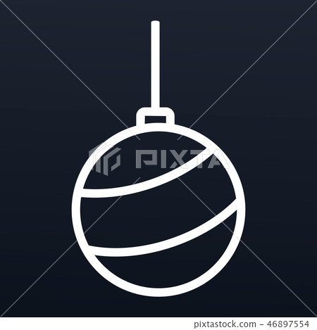 Christmas tree ball icon, outline style Christmas tree ball icon, outline style 46897554