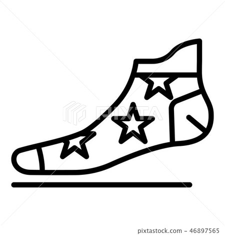 Star sock icon, outline style 46897565