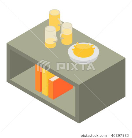 Beer on living room table icon, isometric style Beer on living room table icon, isometric style 46897583