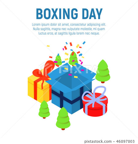 Boxing day concept background, isometric style - Stock Illustration ...