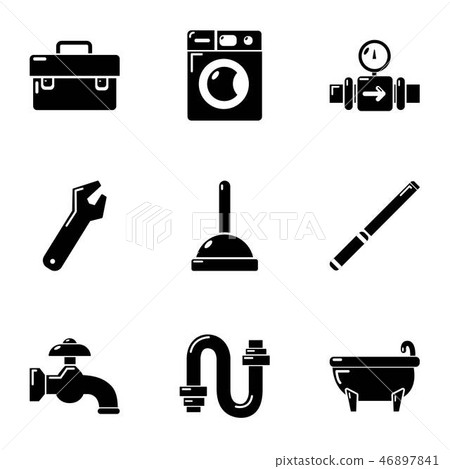 Anhydrous icons set, simple style Anhydrous icons set, simple style 46897841