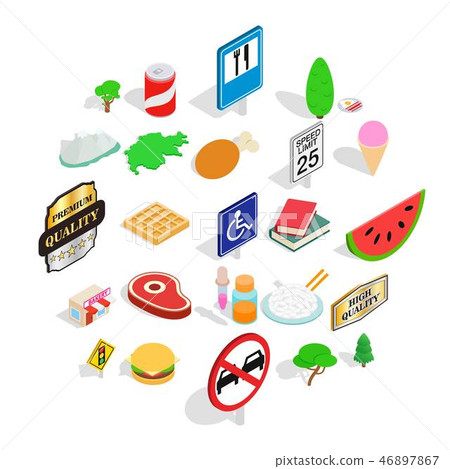 Helvetian icons set, isometric style Helvetian icons set, isometric style 46897867