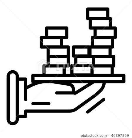 Bribery money tray icon, outline style Bribery money tray icon, outline style 46897869
