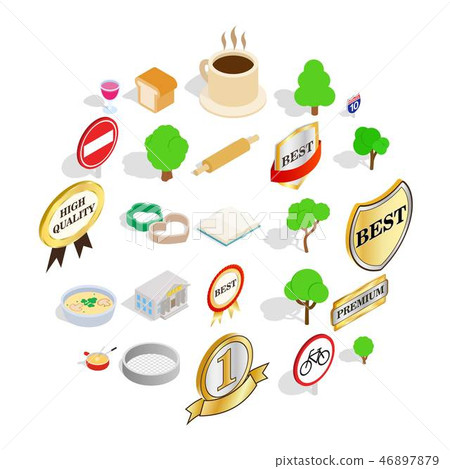 Helvetic icons set, isometric style Helvetic icons set, isometric style 46897879