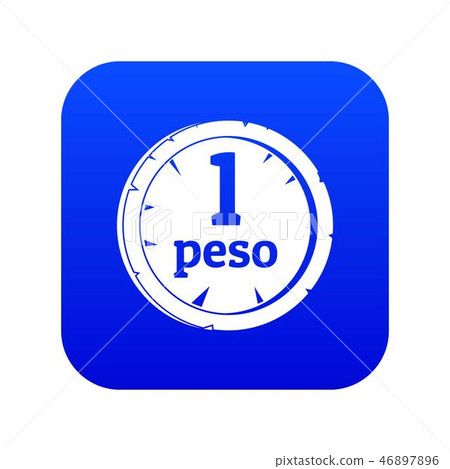 Peso icon digital blue 46897896