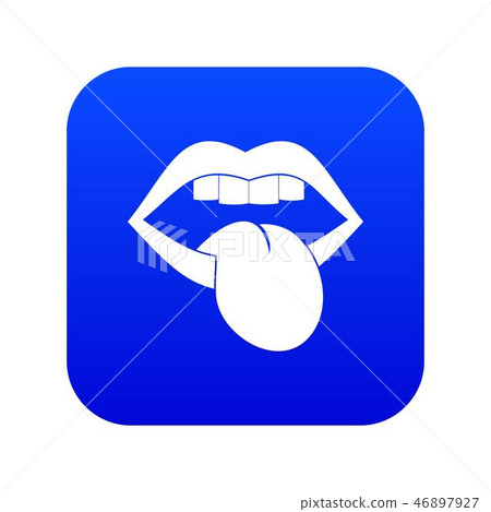 Rock emblem icon digital blue Rock emblem icon digital blue 46897927