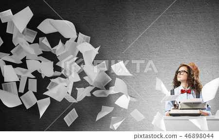 Creative inspiration of young female writer. Creative inspiration of young female writer. 46898044