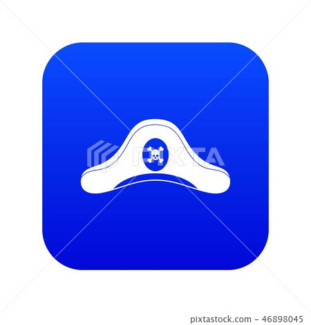 Pirate hat icon digital blue Pirate hat icon digital blue 46898045