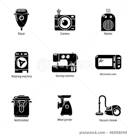 Retro icons set, simple style Retro icons set, simple style 46898049