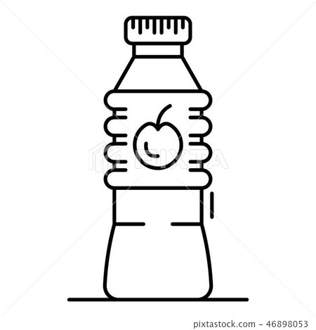 Plastic bottle apple vinegar icon, outline style Plastic bottle apple vinegar icon, outline style 46898053