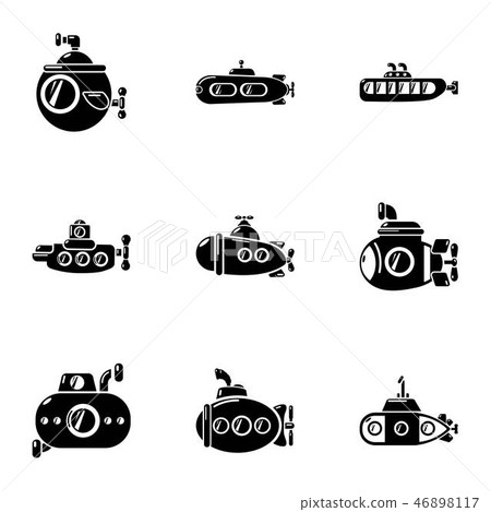 Motorboat icons set, simple style 46898117
