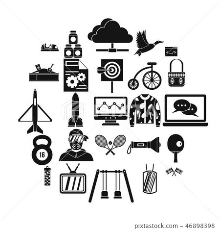 Aim icons set, simple style Aim icons set, simple style 46898398