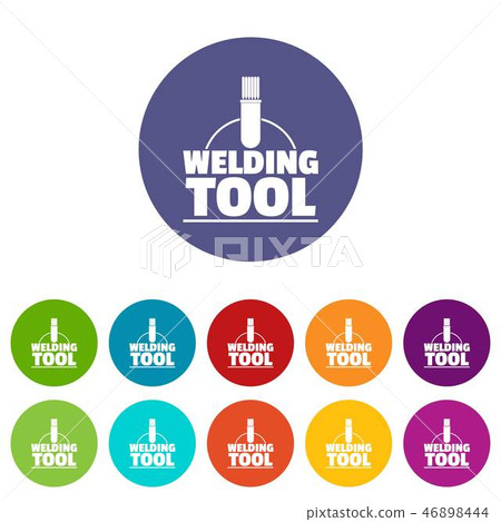 Welder worker icons set vector color Welder worker icons set vector color 46898444