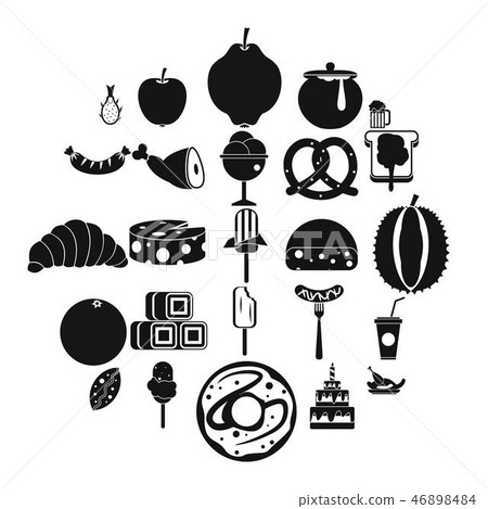 Treats icons set, simple style Treats icons set, simple style 46898484