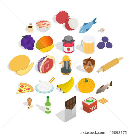 Tasty icons set, isometric style Tasty icons set, isometric style 46898575