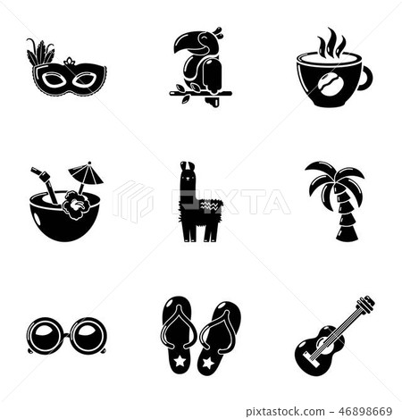 Sunrise icons set, simple style 46898669