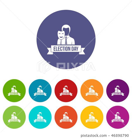 Election day icons set vector color - Stock Illustration [46898790] - PIXTA