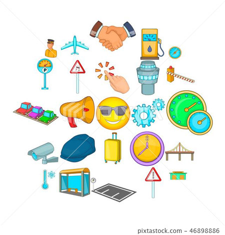 Order transport icons set, cartoon style Order transport icons set, cartoon style 46898886