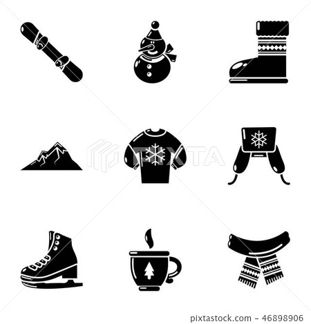 Chilly icons set, simple style 46898906
