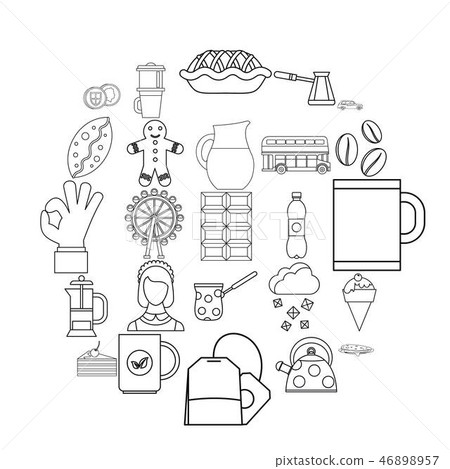 Infusion icons set, outline style Infusion icons set, outline style 46898957
