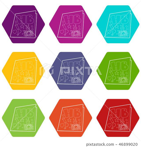 Postcard icons set 9 vector Postcard icons set 9 vector 46899020