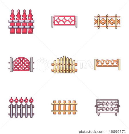 Corral icons set, cartoon style 46899571