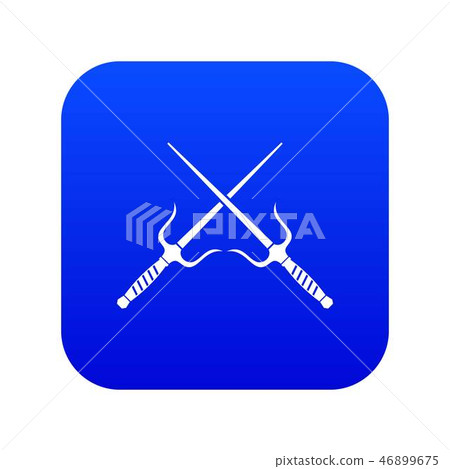 Pair of Sai icon digital blue Pair of Sai icon digital blue 46899675