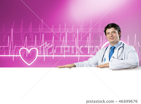 Doctor with banner Doctor with banner 46899676