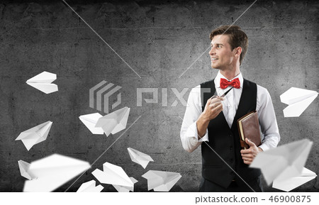 Conceptual image of young businessman. Conceptual image of young businessman. 46900875