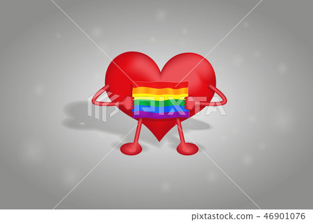 Heart holds the flag of the LGBT in the colors Heart holds the flag of the LGBT in the colors 46901076