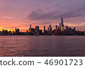 紐約曼哈頓摩天大樓日落 46901723