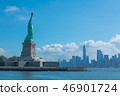 紐約自由女神像和曼哈頓摩天大樓 46901724