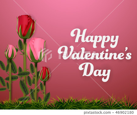 Happy Valentine's day Pink background banner  46902180