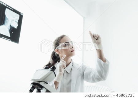 Scientist research laboratory in secure glasses Scientist research laboratory in secure glasses 46902723