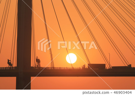 a sun set of Ting Kau Bridge hk a sun set of Ting Kau Bridge hk 46903404
