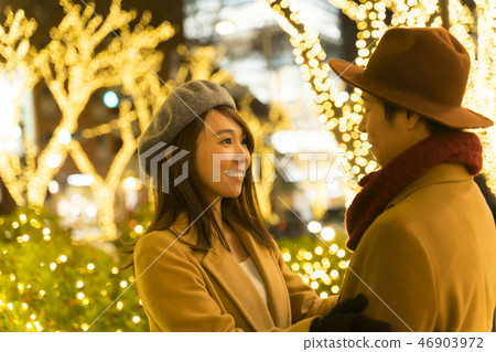 Tokyo Christmas Image · Couple Dating · Omotesando Christmas Illumination Face each other Tokyo Christmas Image · Couple Dating · Omotesando Christmas Illumination Face each other 46903972