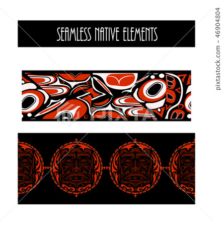 Vector illustration abstract native north american seamless pattern border 46904804