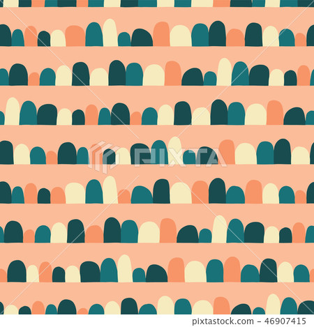 Horizontal lined up half circles vector pattern 46907415