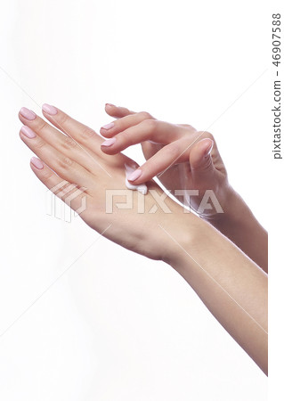 Cream on the women hand 46907588