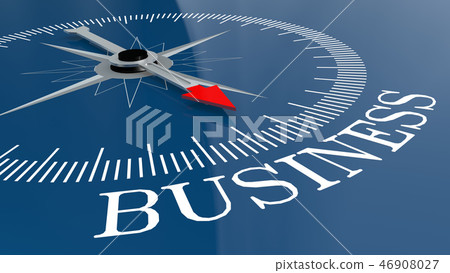 Blue compass with business word Blue compass with business word 46908027