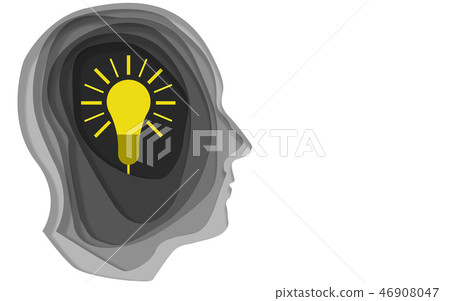 Light bulb and human head icon Light bulb and human head icon 46908047