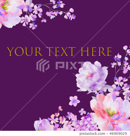 Beautiful watercolor rose and peony flower 46909029