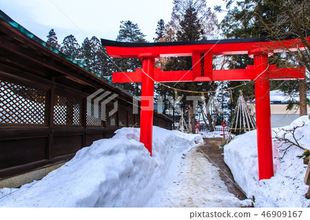 上杉神社東北冬季場景[山形縣米澤市] 46909167
