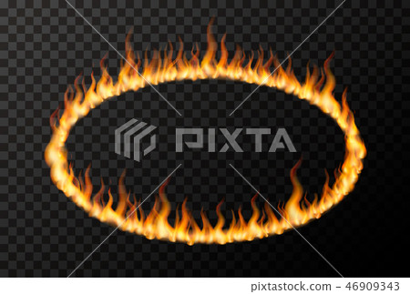 Bright fire flame in ellipse shape on transparent Bright fire flame in ellipse shape on transparent 46909343