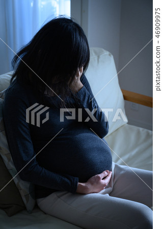 Maternity blue pregnant woman pregnancy Maternity blue pregnant woman pregnancy 46909975