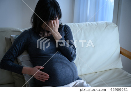 產婦藍色孕婦懷孕 產婦藍色孕婦懷孕 46909981