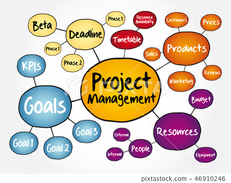 Project management mind map flowchart Project management mind map flowchart 46910246