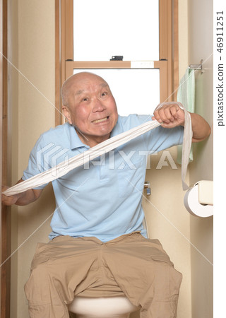 Senior suffering from constipation Senior suffering from constipation 46911251