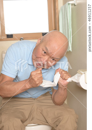 Senior suffering from constipation Senior suffering from constipation 46911257